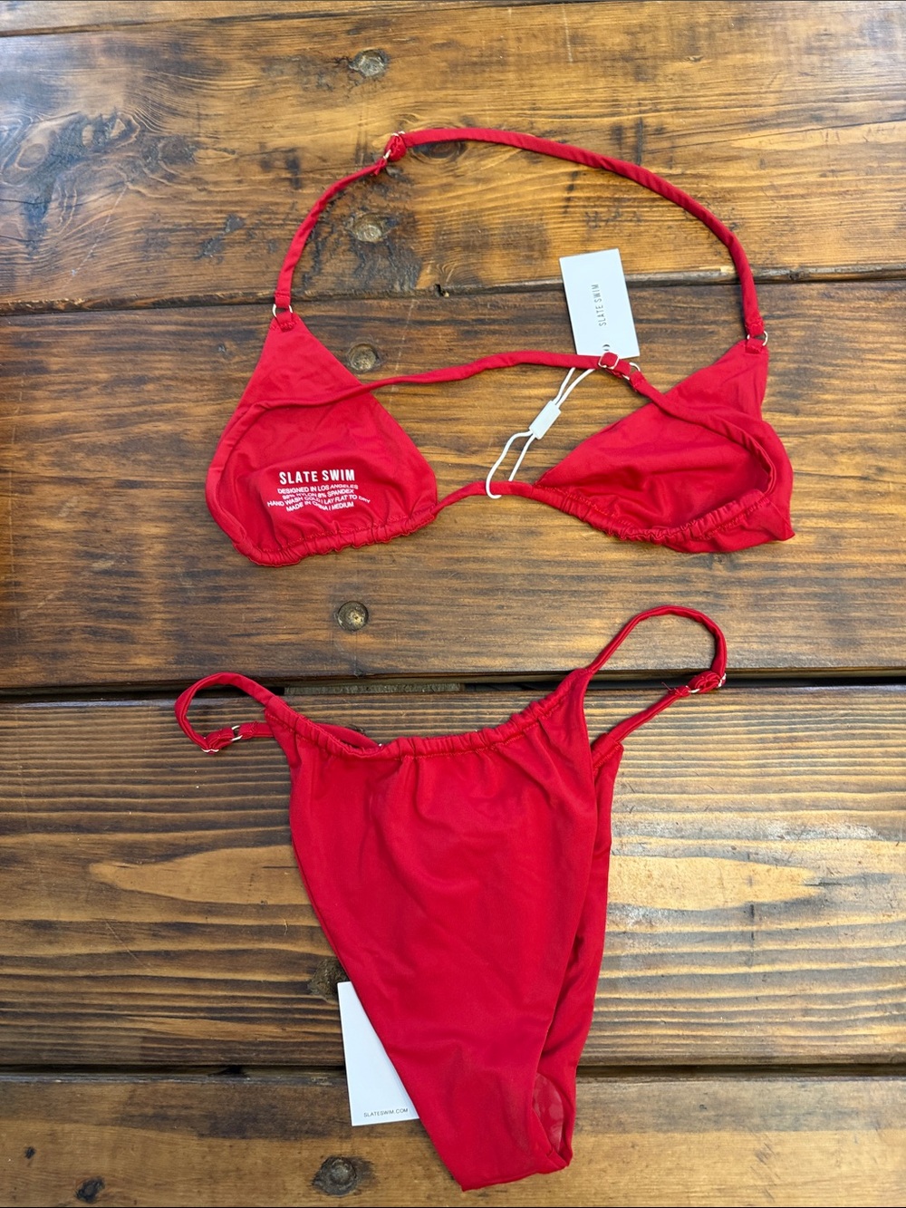 Slate Swim Red Rain Bikini Set. NWT. Medium. - Picture 4 of 4